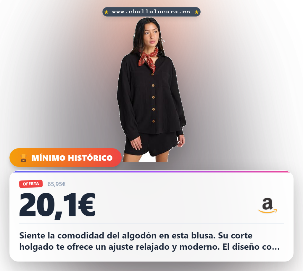 Aprovecha la blusa BILLABONG Swell negra con corte holgado y detalles metálicos al mejor precio de oferta