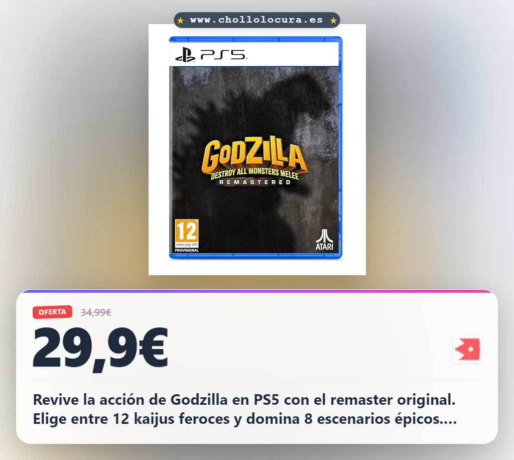 Aprovecha Godzilla Destroy All Monsters Melee Remastered para PS5 con 12 Kaijus y 8 escenarios en oferta