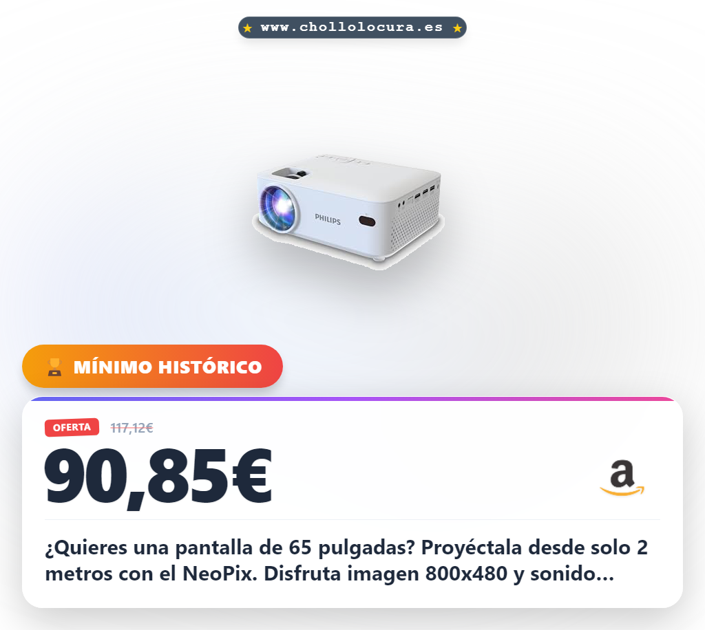 Aprovecha el Proyector Philips NeoPix 100 LCD de corto alcance 65" con sonido Hi-Fi al mejor precio