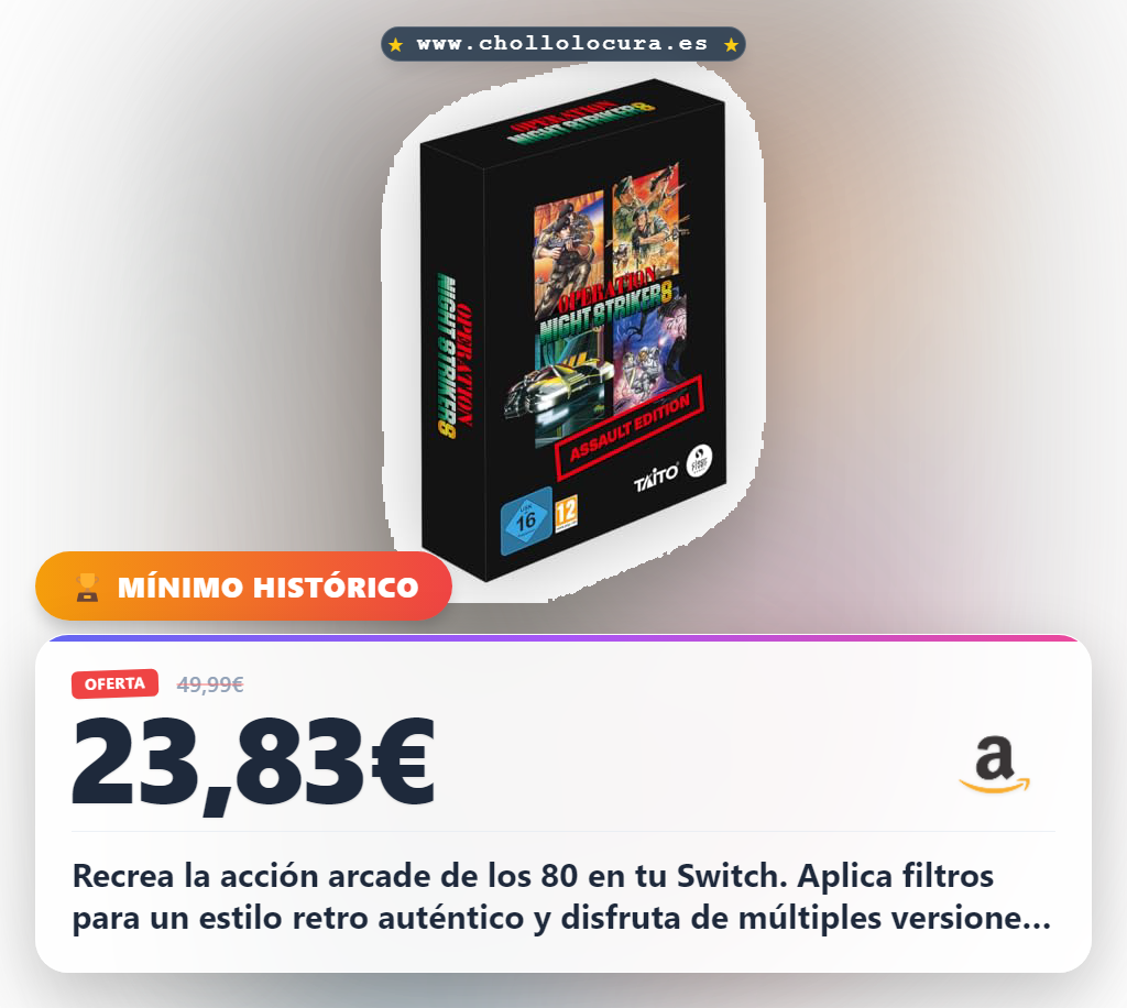 Disfruta la acción arcade retro en Nintendo Switch con filtros y múltiples versiones de juegos al mejor precio