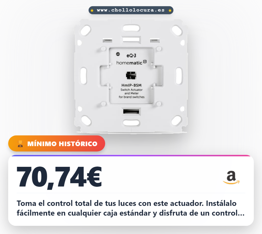 Adquiere el actuador de atenuación Homematic IP para interruptores con control remoto y compatibilidad con marcas líderes