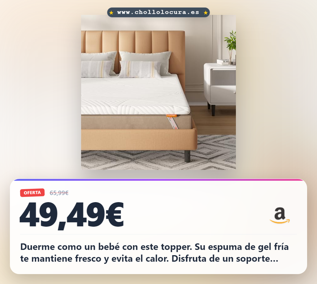 Duerme como un bebé con este topper. Su espuma de gel fría te mantiene fresco y evita el calor. Disfruta de un soporte perfecto de cabeza a cadera. Es duradero y fácil de limpiar. Mejora la calidad de tu descanso hoy mismo.