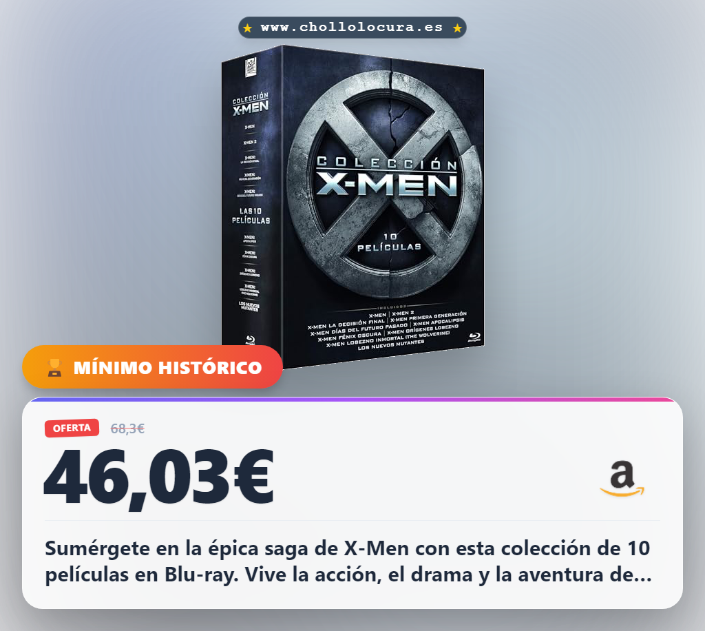 Aprovecha el Pack de 10 películas de X-Men en Blu-ray: la colección completa a precio de chollo