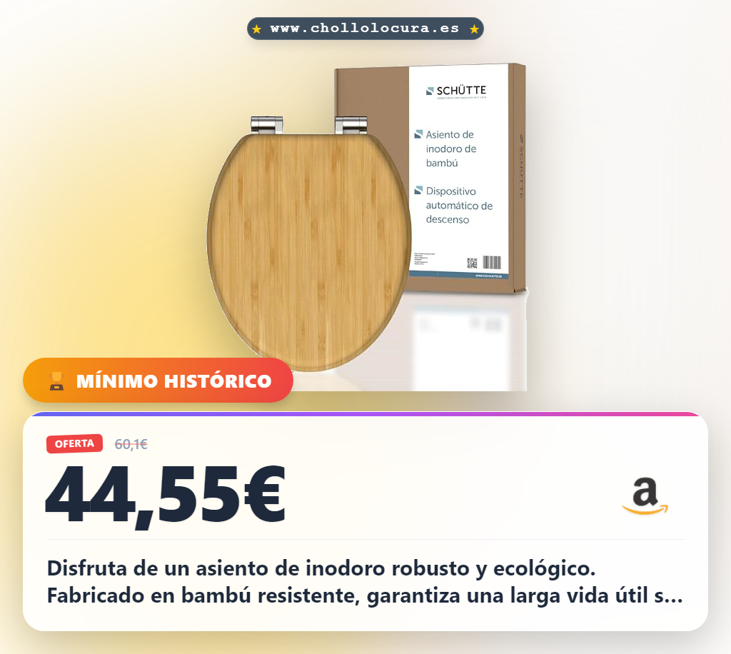 Consigue asiento de inodoro de bambú Schütte 81101-A con cierre suave y máxima durabilidad