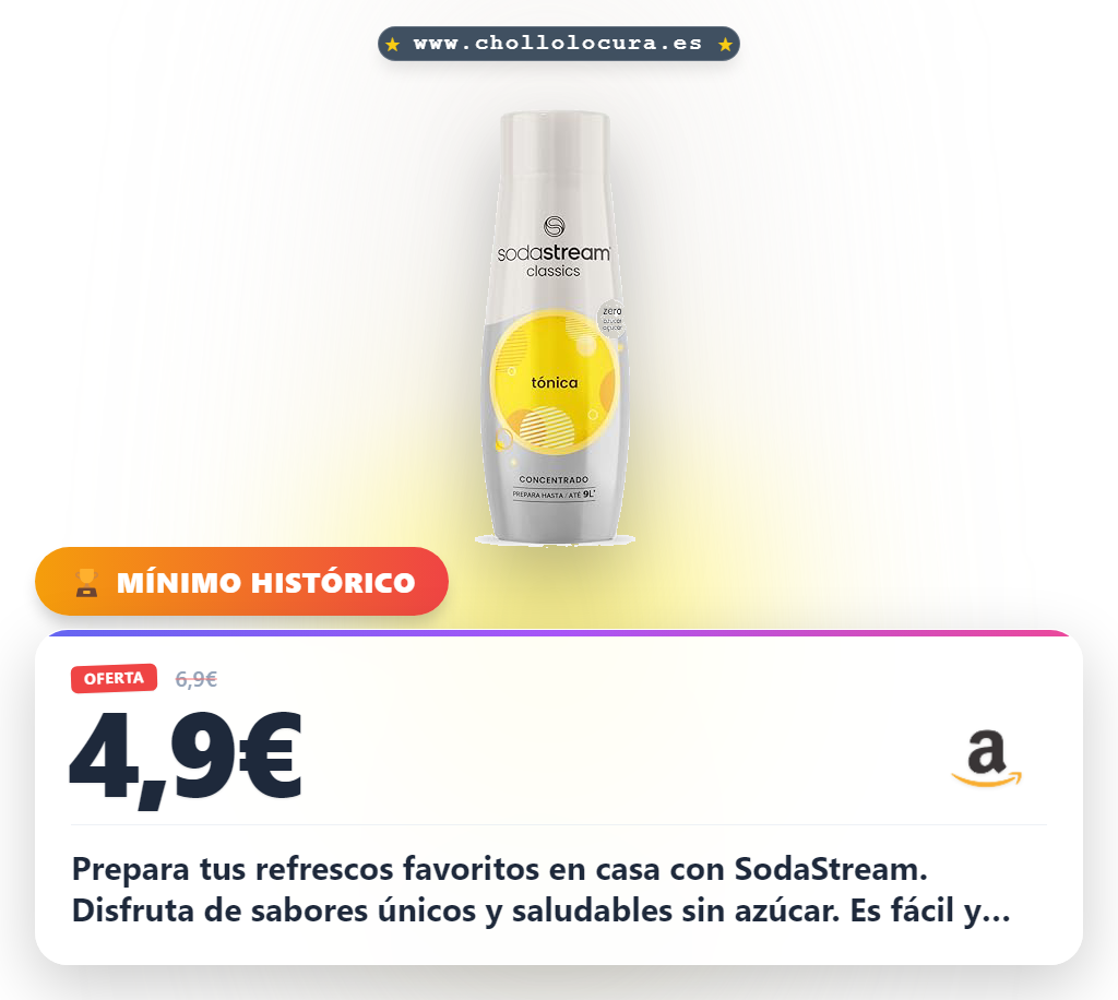 Aprovecha el concentrado de refresco Tónica Zero de SodaStream para disfrutar de bebidas saludables en oferta