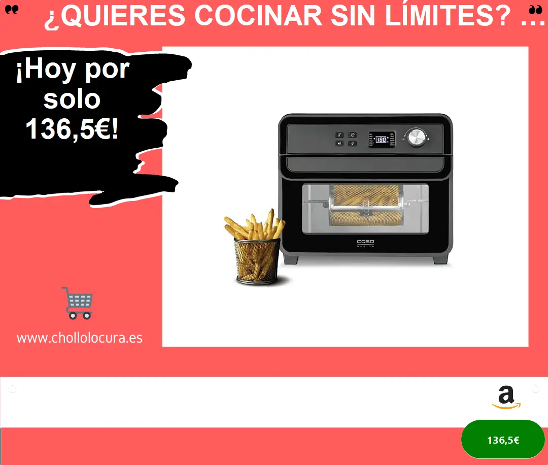 ¿Quieres cocinar sin límites? ¡Descubre el poder de la CASO Air Fryer Chef 1700, la freidora de aire más versátil y eficiente del mercado!