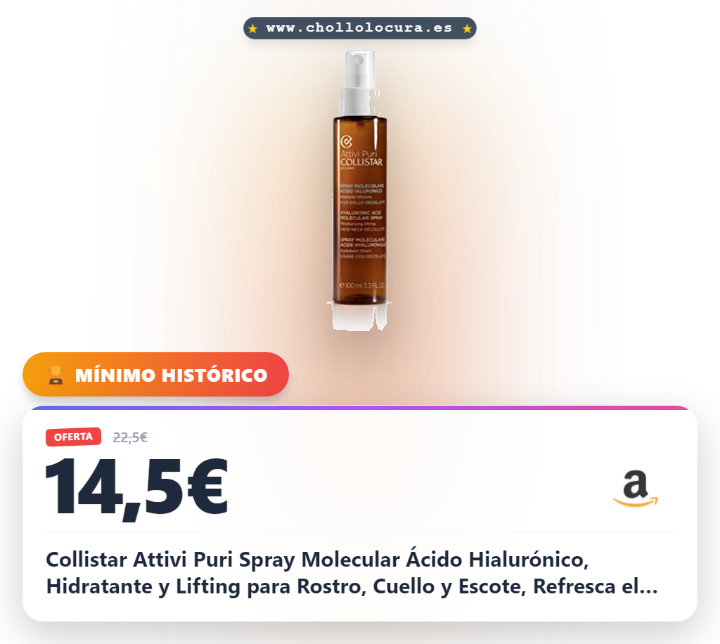 Consigue el Spray Molecular Ácido Hialurónico Collistar Uomo, hidratante y lifting para rostro y cuello al mejor precio