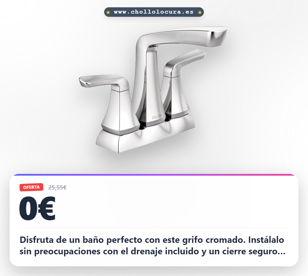 Consigue el grifo de baño Delta Faucet Vesna 25789LF cromado con 2 manijas y tecnología WaterSense.