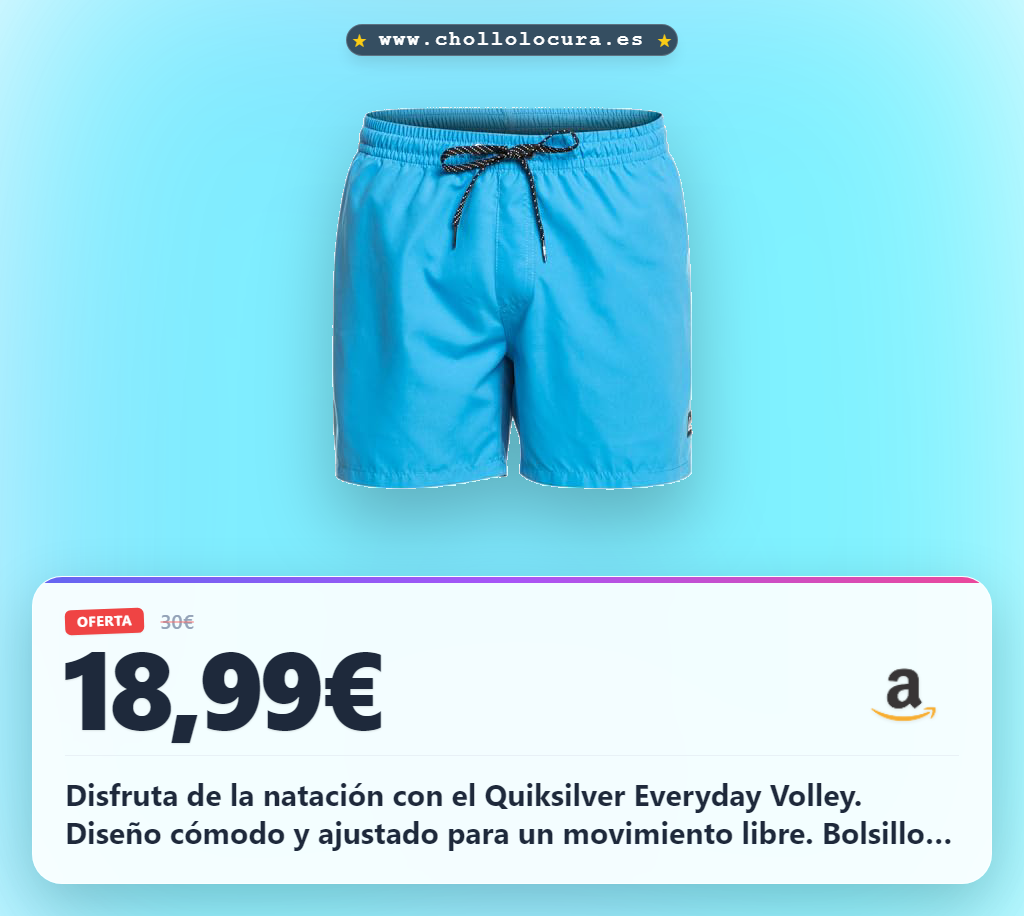 Consigue el bañador Quiksilver Everyday Volley 15 pulgadas con bolsillos laterales y trasero
