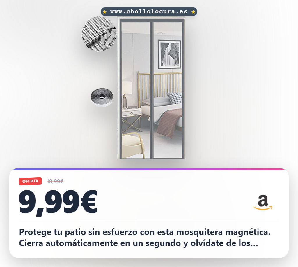 Obtén la mosquitera de puerta magnética gris 90x210 cm con cierre automático al mejor precio del año en oferta histórica