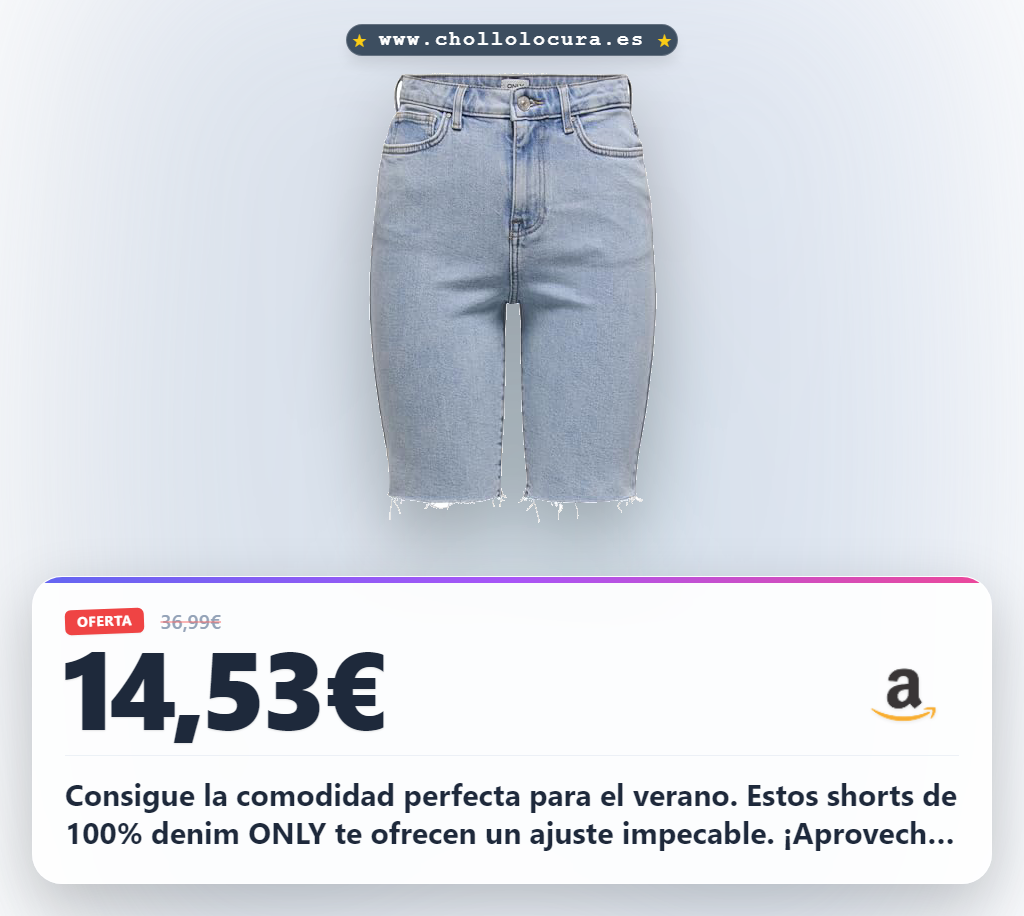 Obtén los Pantalones Cortos de Mezclilla para Mujer ONLY en azul: comodidad total para el verano al mejor precio