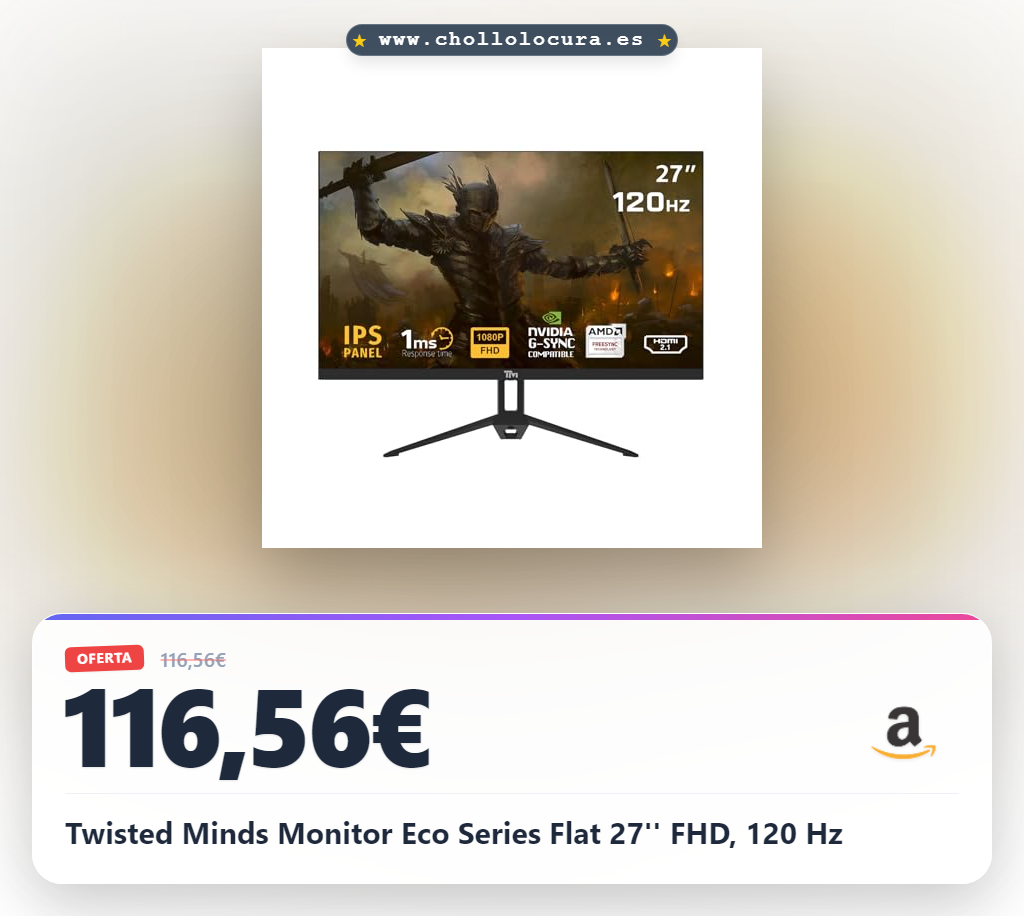 Twisted Minds Monitor Eco Series Flat 27'' FHD, 120 Hz