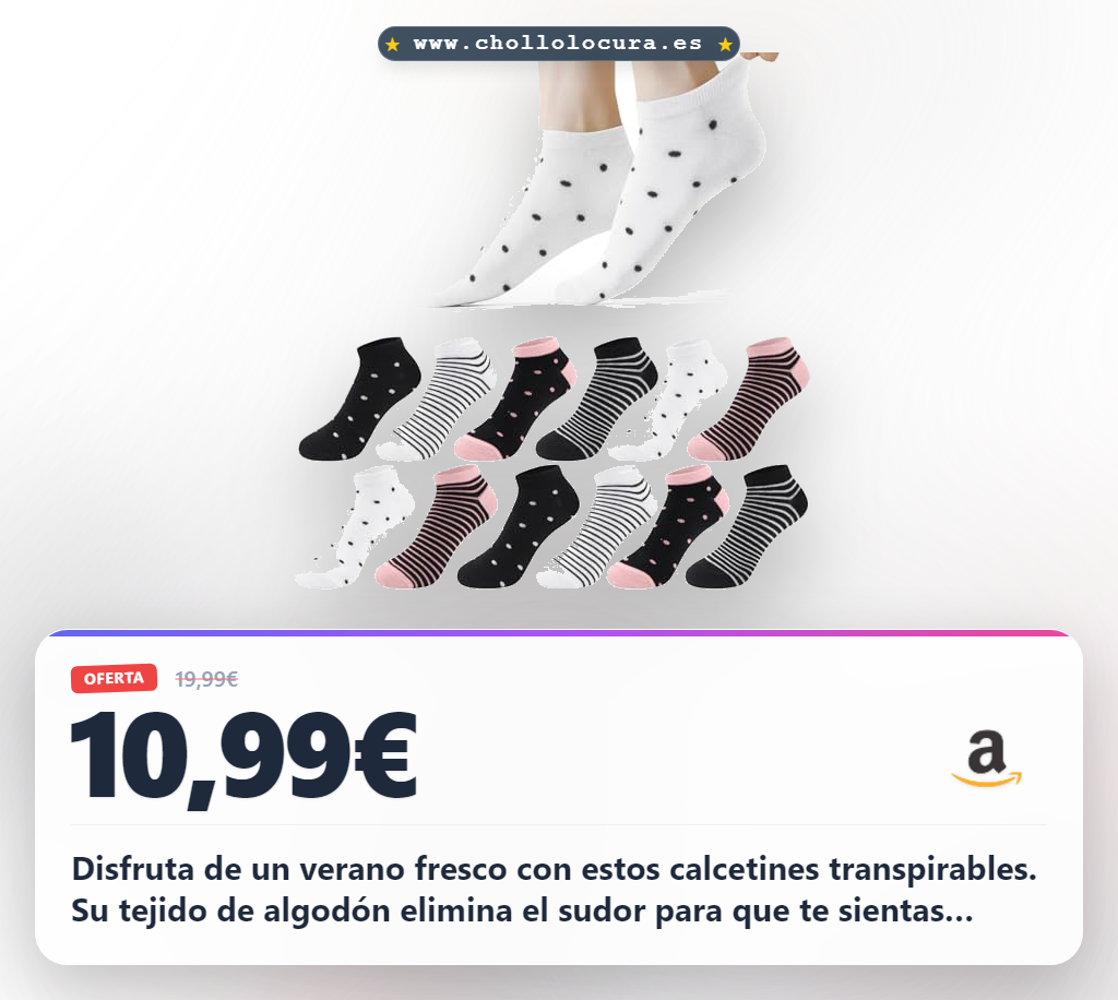 Aprovecha los calcetines Libella tobilleros mujer de algodón transpirable. Pack de 12 pares para deporte y verano al mejor precio