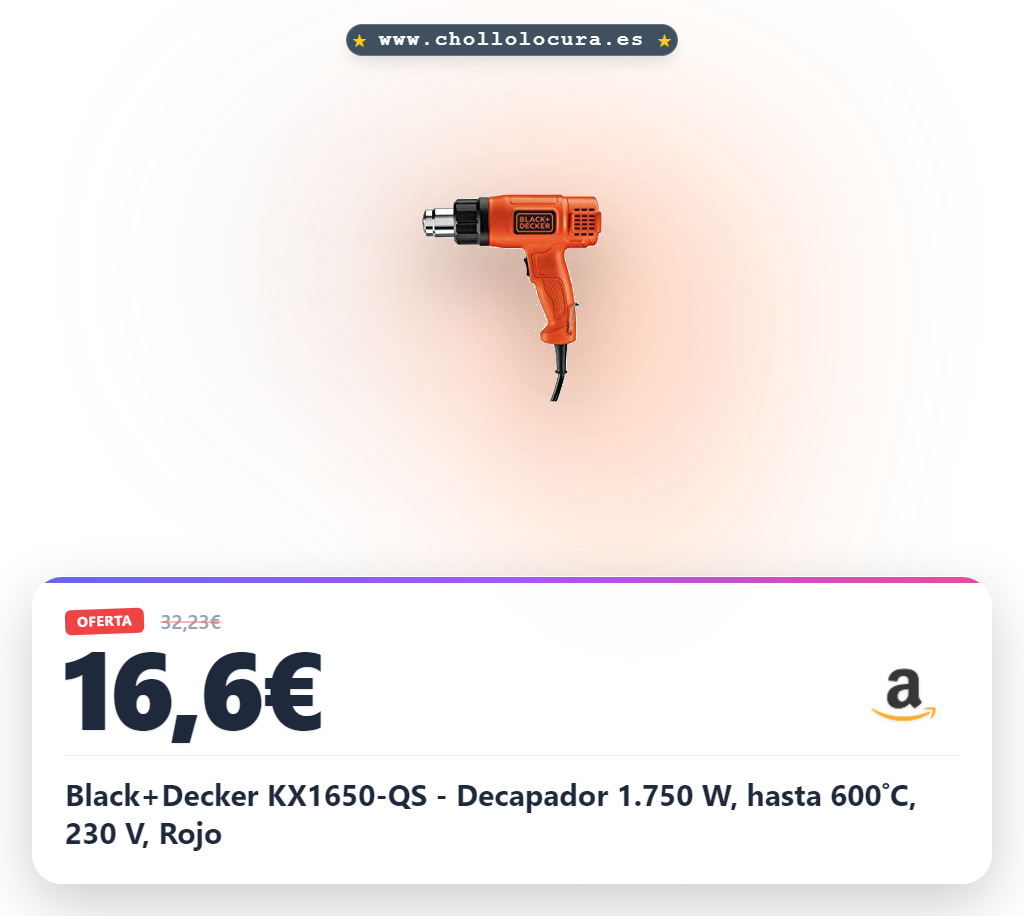 Black+Decker KX1650-QS - Decapador 1.750 W, hasta 600˚C, 230 V, Rojo