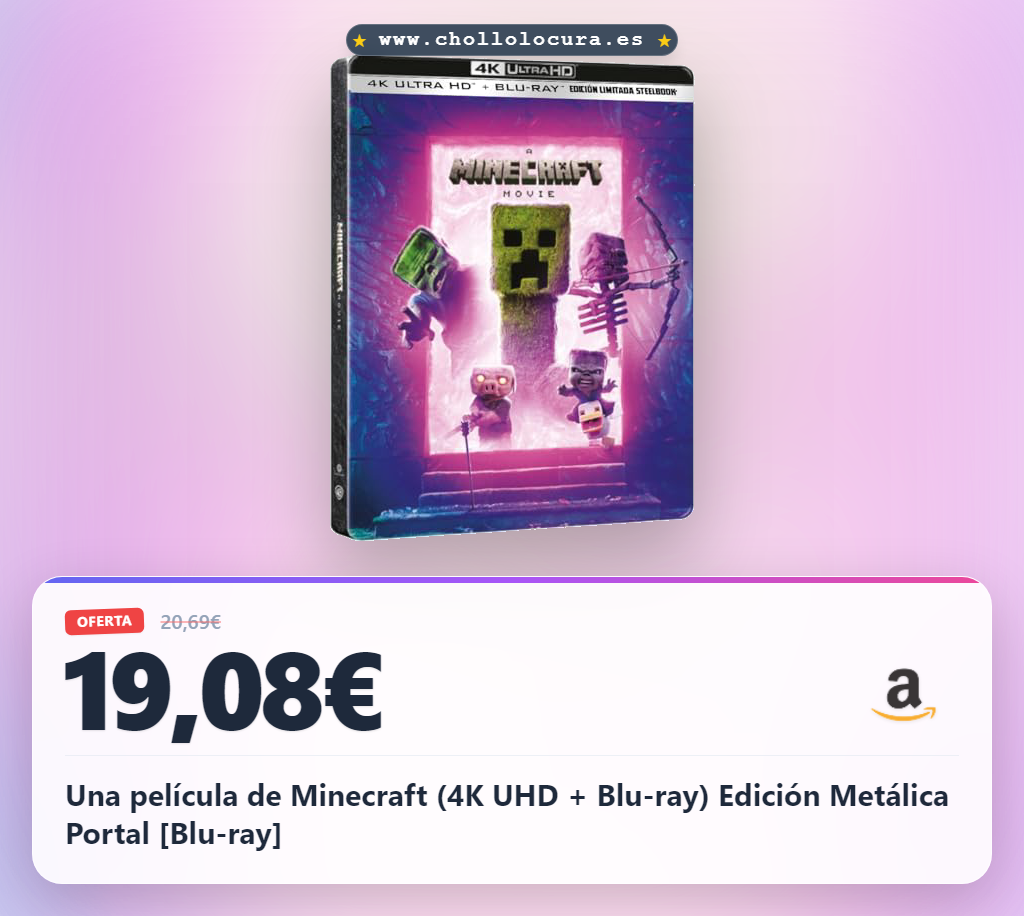 Una película de Minecraft (4K UHD + Blu-ray) Edición Metálica Portal [Blu-ray]