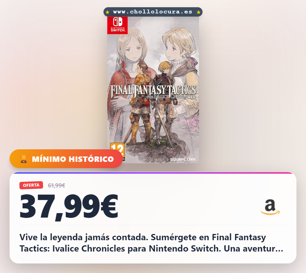 Aprovecha la leyenda jamás contada Final Fantasy Tactics Ivalice Chronicles para Nintendo Switch en oferta