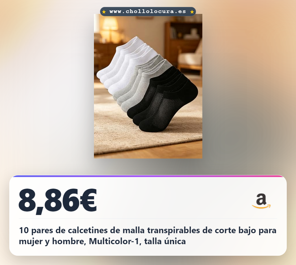 10 pares de calcetines de malla transpirables de corte bajo para mujer y hombre, Multicolor-1, talla única