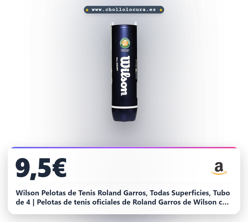 Aprovecha Pelotas de Tenis Wilson Roland Garros para todas las superficies, tubo de 4, al mejor precio.