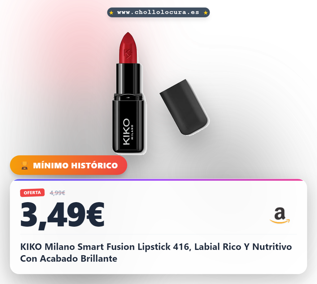 Compra el KIKO Milano Smart Fusion Lipstick 416: labial rico y nutritivo con acabado brillante al mejor precio