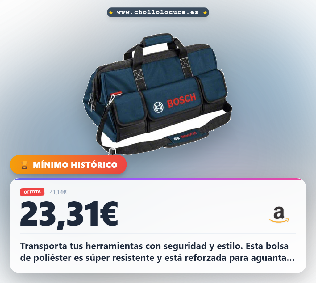 Aprovecha la bolsa de herramientas Bosch Professional tamaño M: robusta y universal para profesionales en oferta