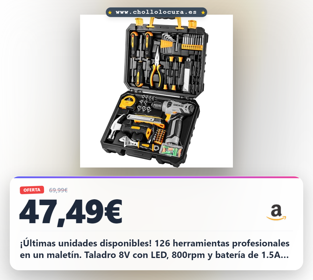 DEKO Caja Herramientas Completa con Destornillador Electrico/Taladro con bateria de 8V, Maletin de 126 Piezas, Caja profesional de herramientas Domésticas de Bricolaje para Oficinas y Jardín, Gris