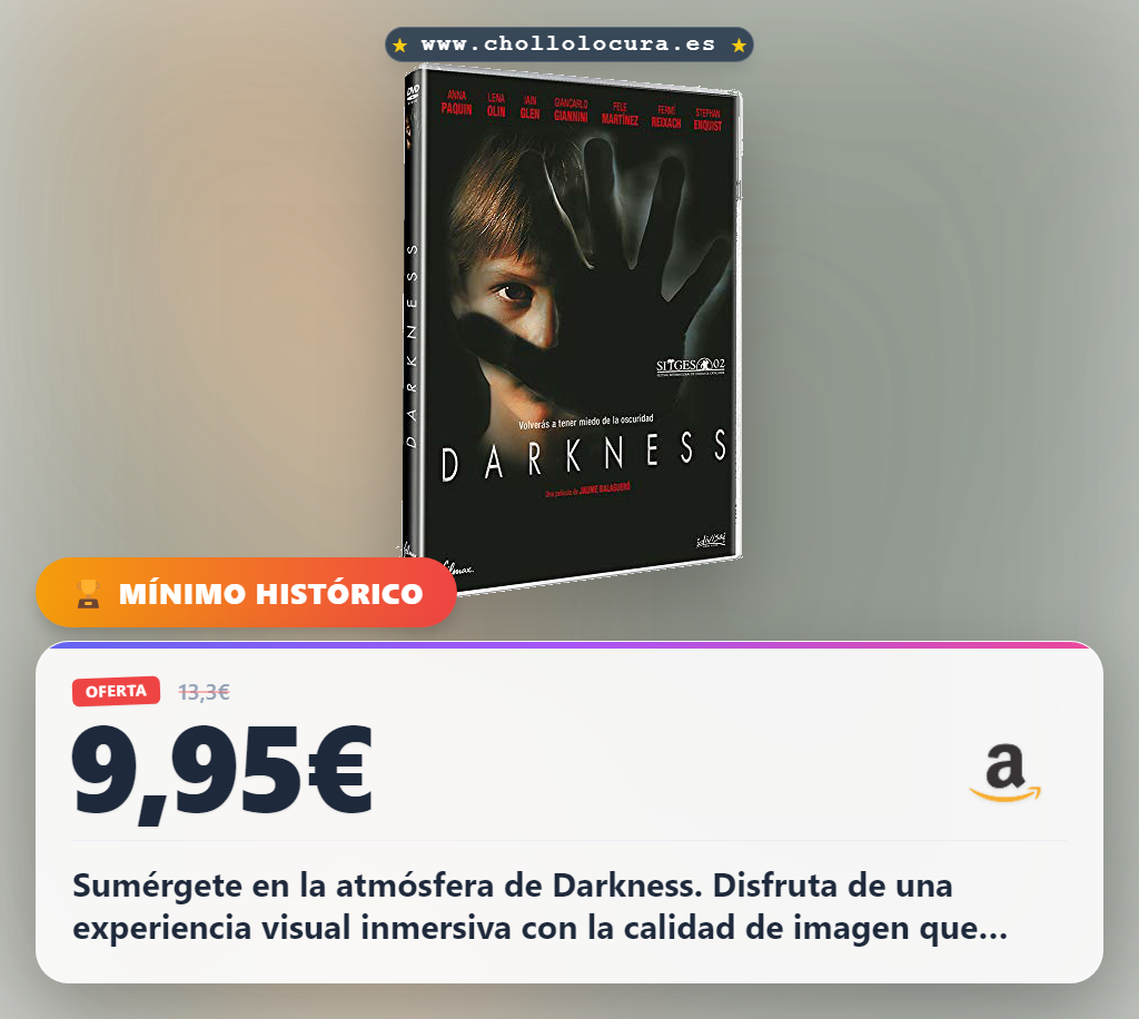 Disfruta la película Darkness en DVD con la mejor calidad y precios de chollo hoy mismo.