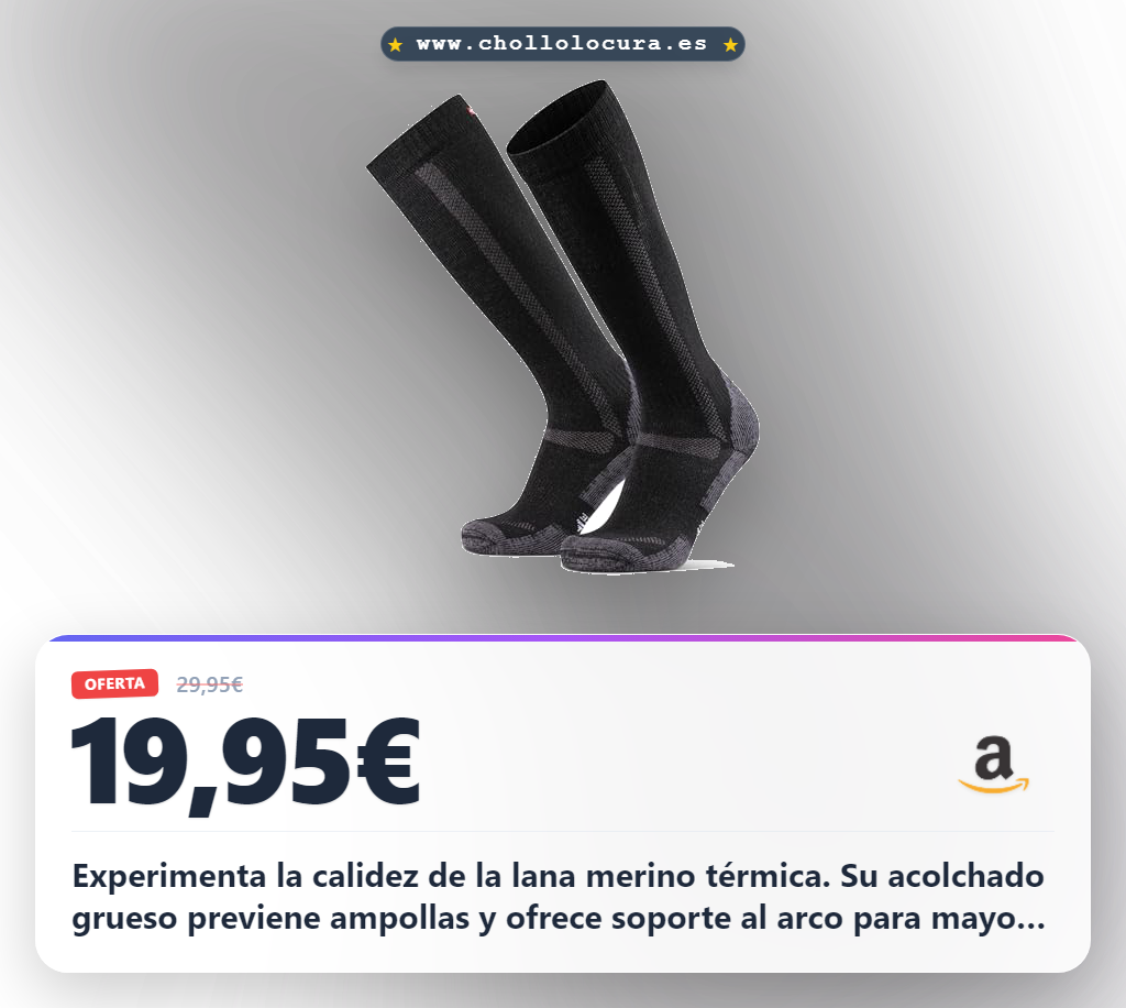 Aprovecha calcetines de lana merino térmica hasta la rodilla para trekking y senderismo en oferta histórica