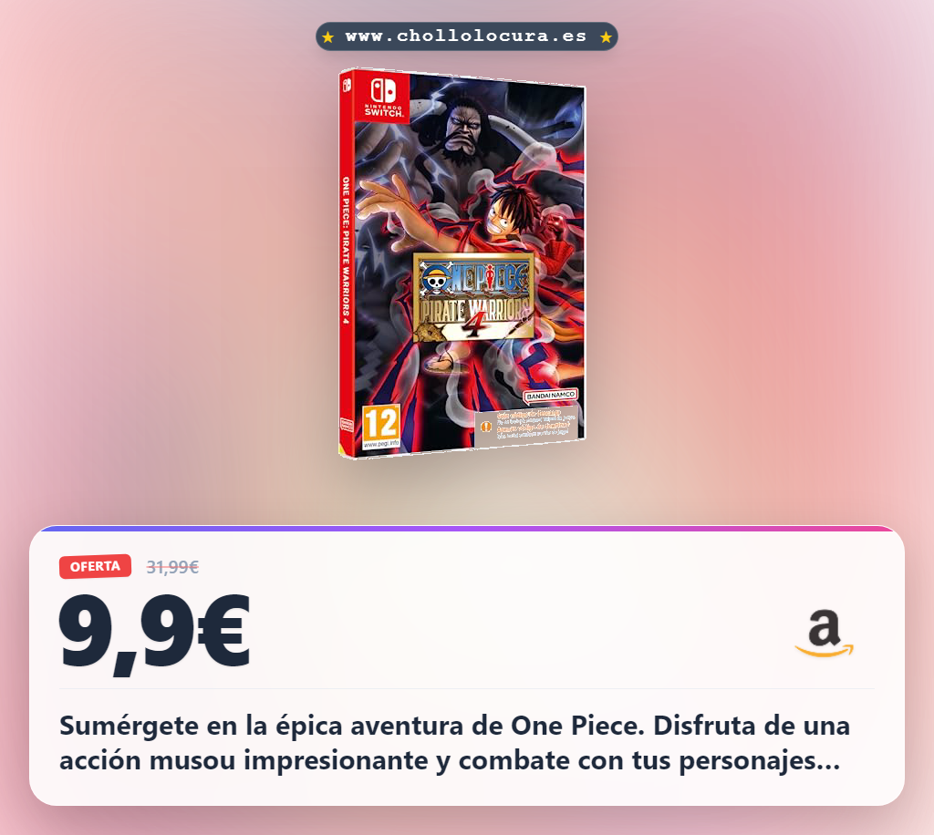 Aprovecha el código de One Piece Pirate Warriors 4 para Nintendo Switch con la historia completa en oferta histórica