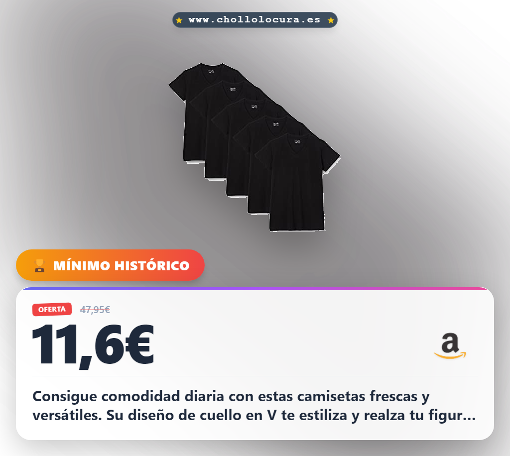 Llévate este paquete de 5 camisetas negras berydale XS al mejor precio en oferta para el día a día y disfruta la comodidad.