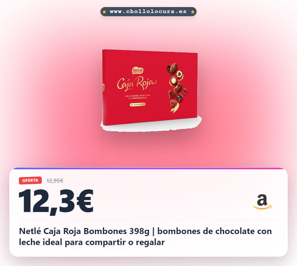 Netlé Caja Roja Bombones 398g | bombones de chocolate con leche ideal para compartir o regalar