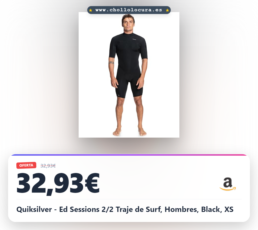 Quiksilver - Ed Sessions 2/2 Traje de Surf, Hombres, Black, XS