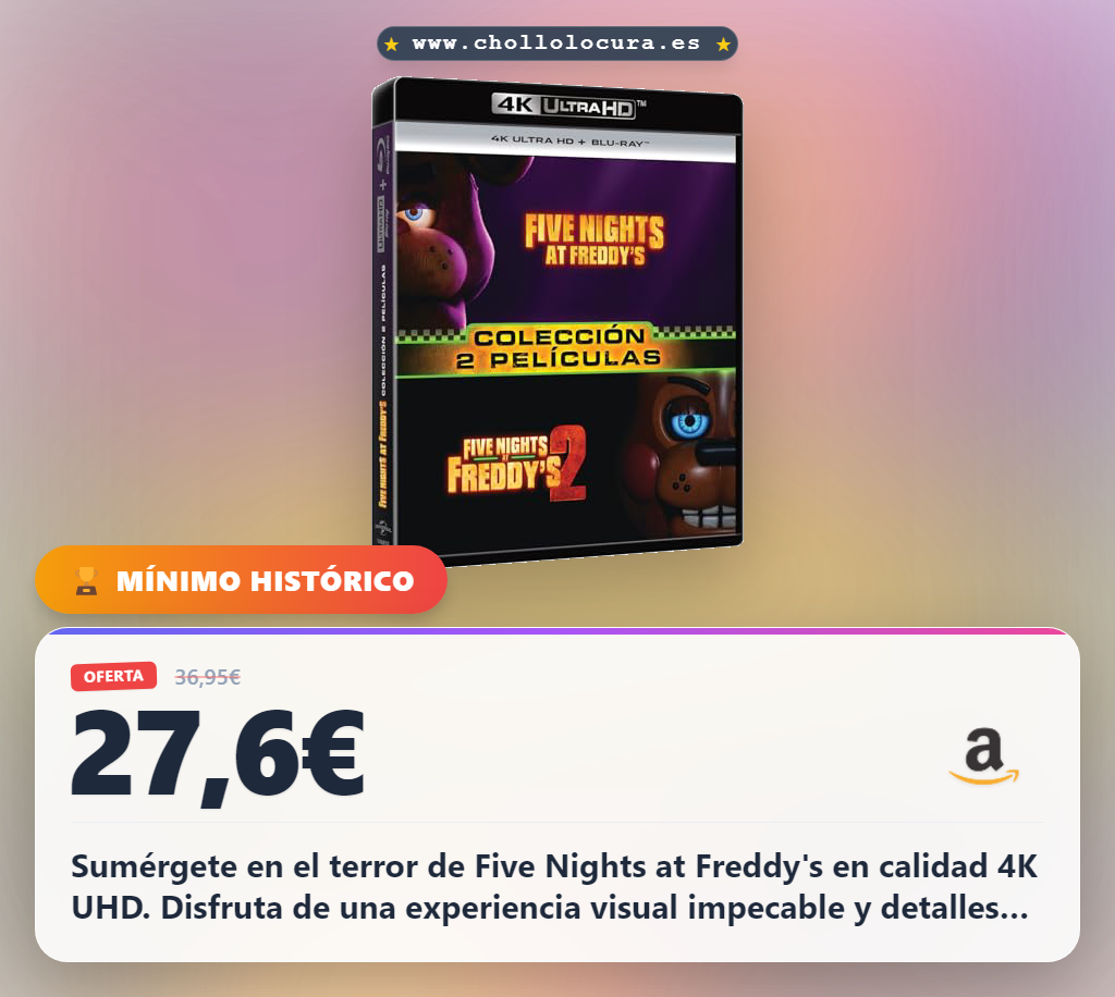 Obtén el pack de 2 discos Five Nights at Freddy's en 4K UHD y BD con calidad impecable para una experiencia intensa