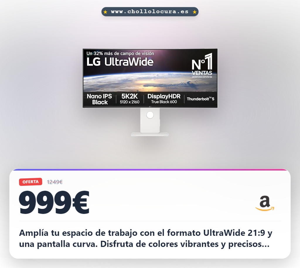 Aprovecha este monitor UltraWide LG 40" 21:9 Nano IPS 5K2K con FreeSync y USB-C al mejor precio