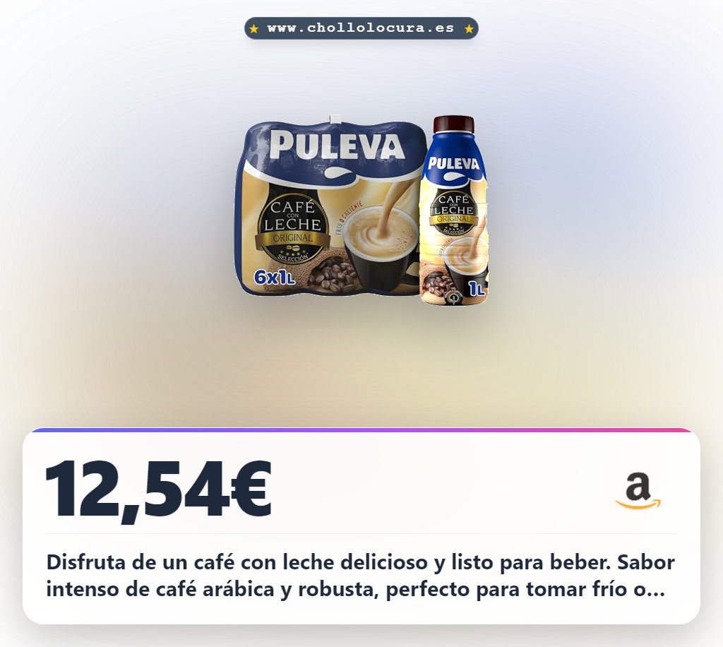 Aprovecha este Café con Leche Original de Arábica y Robusta listo para beber en oferta histórica
