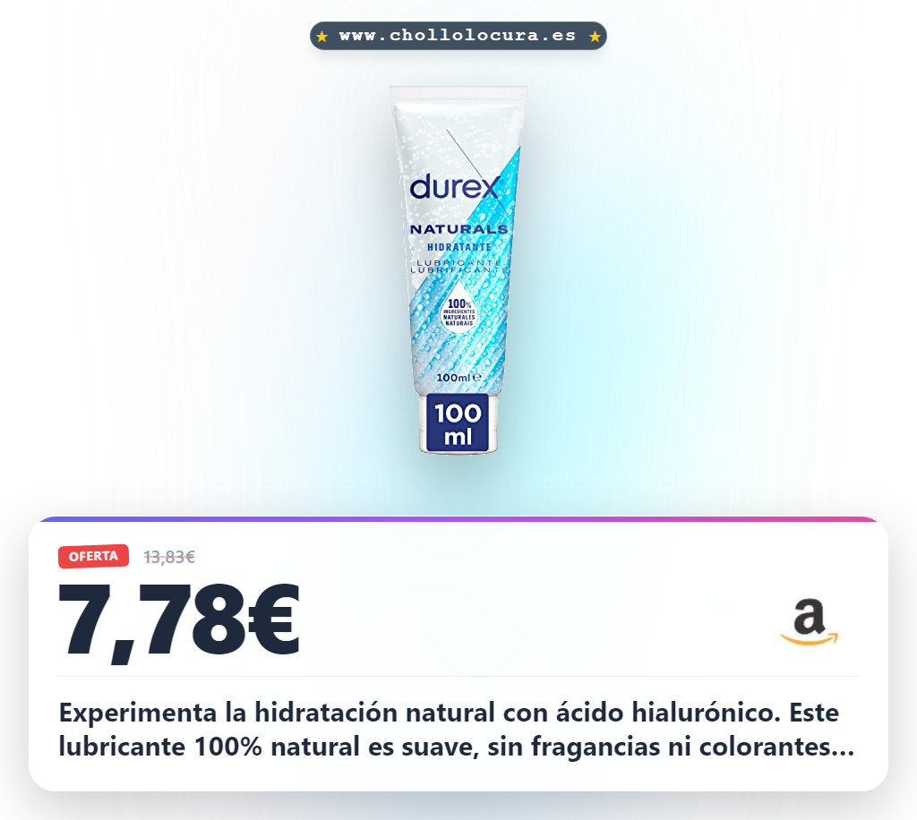 Aprovecha este lubricante natural con ácido hialurónico para una experiencia placentera en oferta histórica