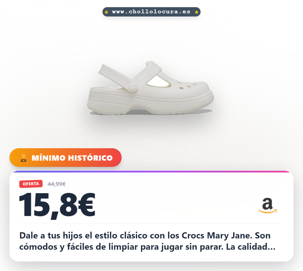 Consigue zuecos clásicos Crocs Mary Jane unisex para niños en oferta histórica