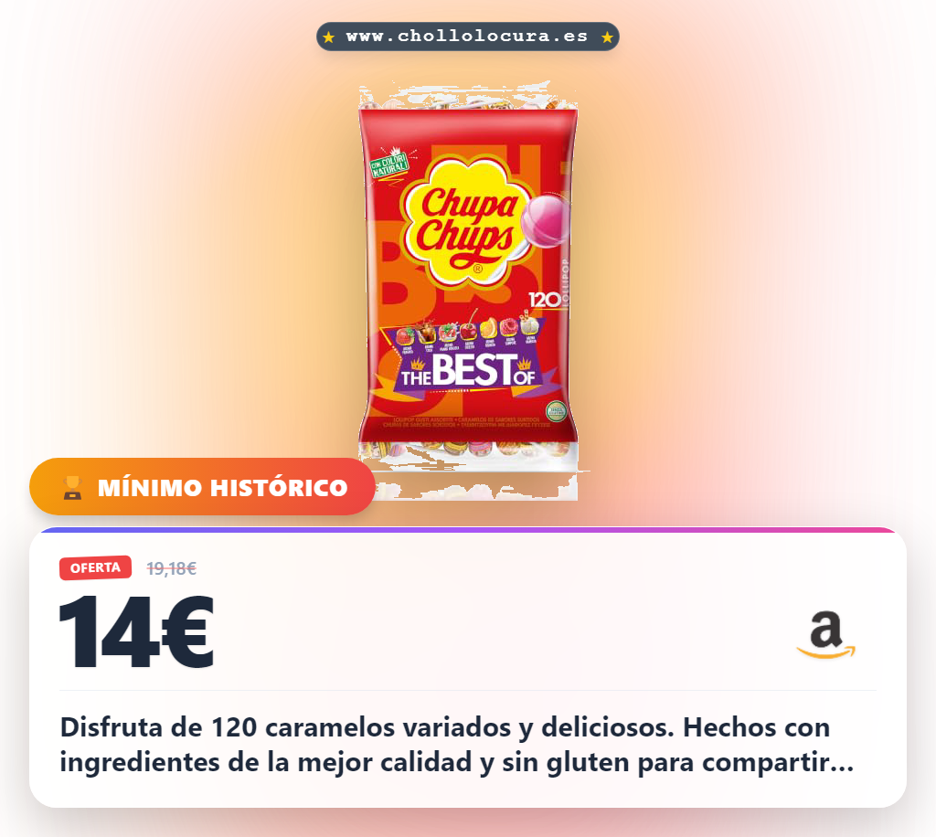 Aprovecha estos 120 caramelos de sabores variados sin gluten para compartir en cualquier ocasión