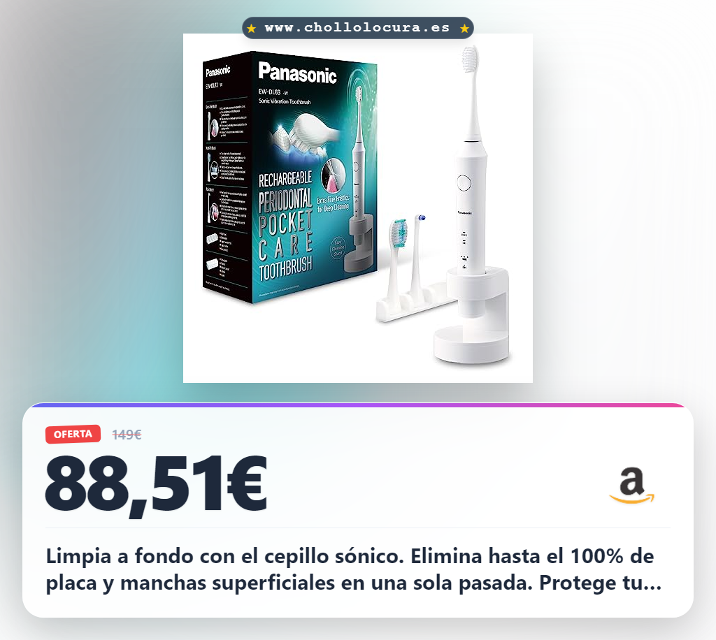 Consigue el cepillo de dientes eléctrico sónico Panasonic con control de presión y temporizador en oferta