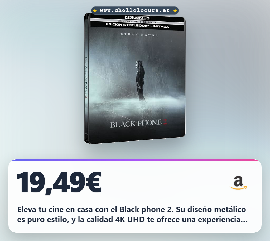 Consigue el Black phone 2 4K UHD + BD Edición Metálica a precio de chollo antes de que se agote.