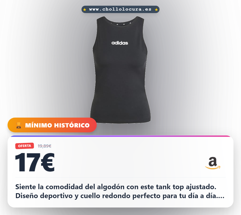 Aprovecha la camiseta adidas Mujer Essentials Linear Slim en algodón con corte ajustado y cuello redondo