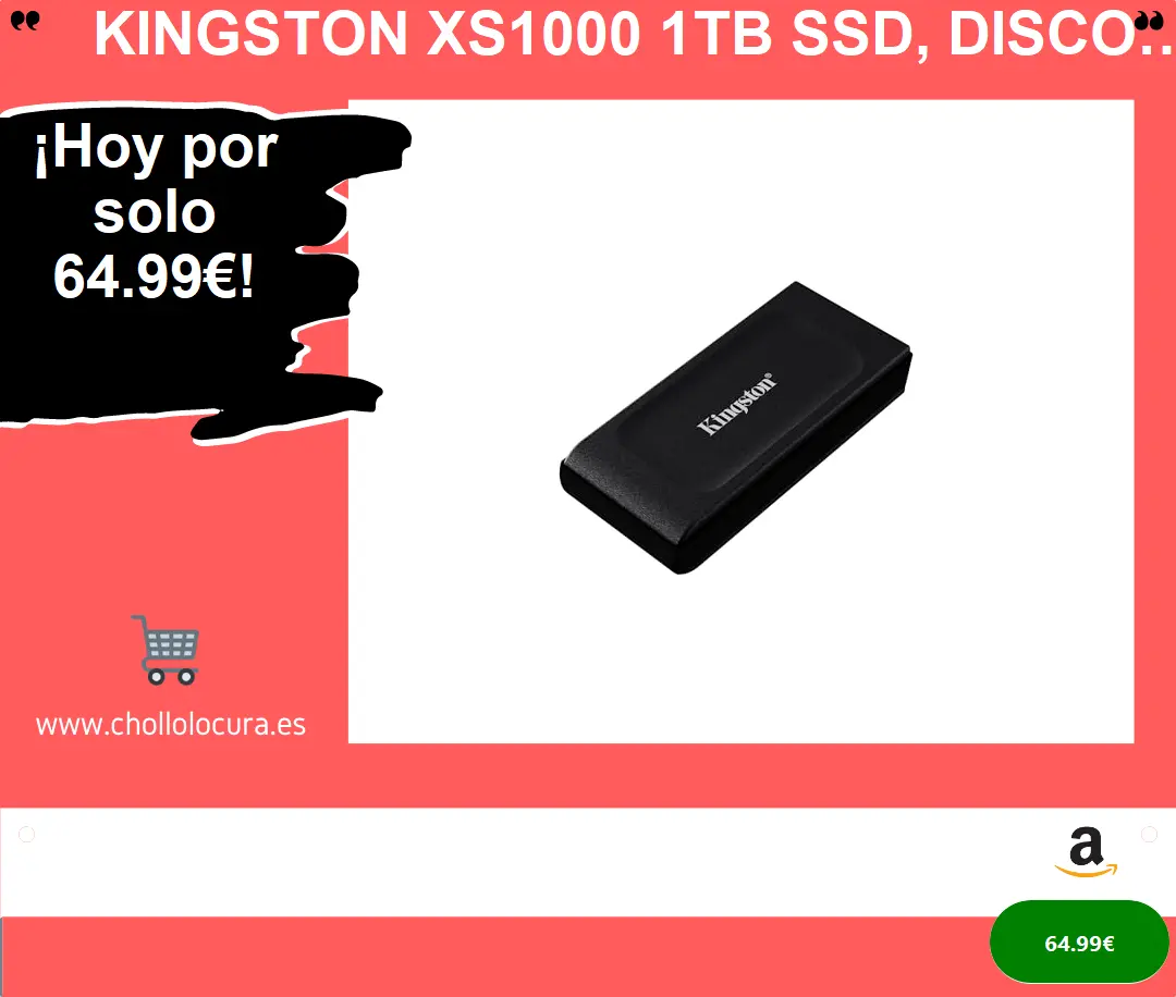¿Almacena hasta 2 TB en un bolsillo? Descubre el secreto con Kingston XS1000, el SSD portátil más rápido y compacto de hasta 1050 MB/s!