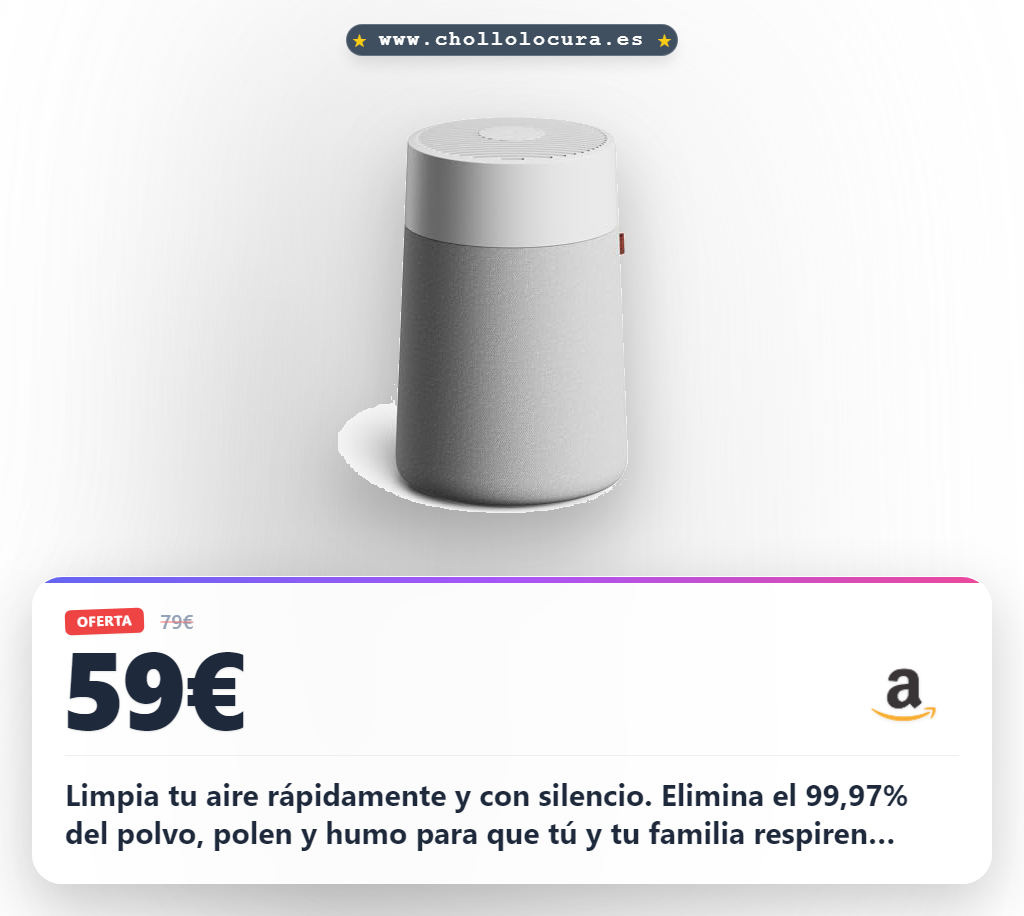 Adquiere el purificador de aire Blueair Blue Pure Mini Max compacto y silencioso para tu hogar a precio de chollo en oferta histórica