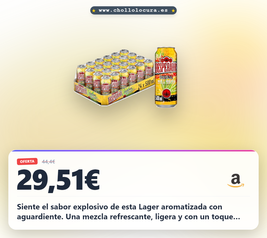 Aprovecha esta cerveza Lager aromatizada con aguardiente de tequila en oferta histórica
