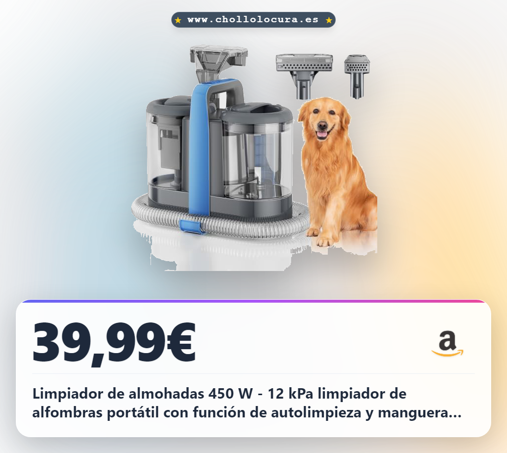 Limpiador de almohadas 450 W - 12 kPa limpiador de alfombras portátil con función de autolimpieza y manguera larga para alfombras, sofás y coches