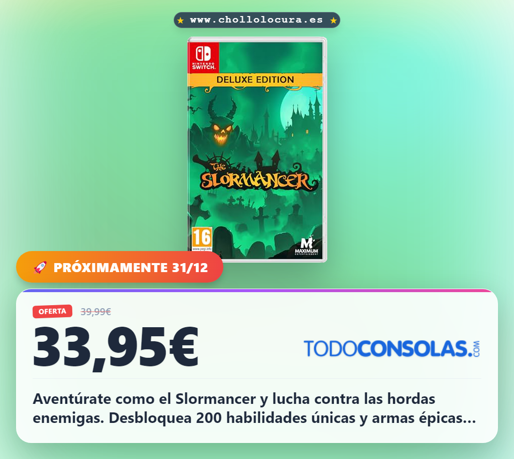 Consigue The Slormancer Deluxe Edition para Nintendo Switch con 200 habilidades y armas únicas en oferta