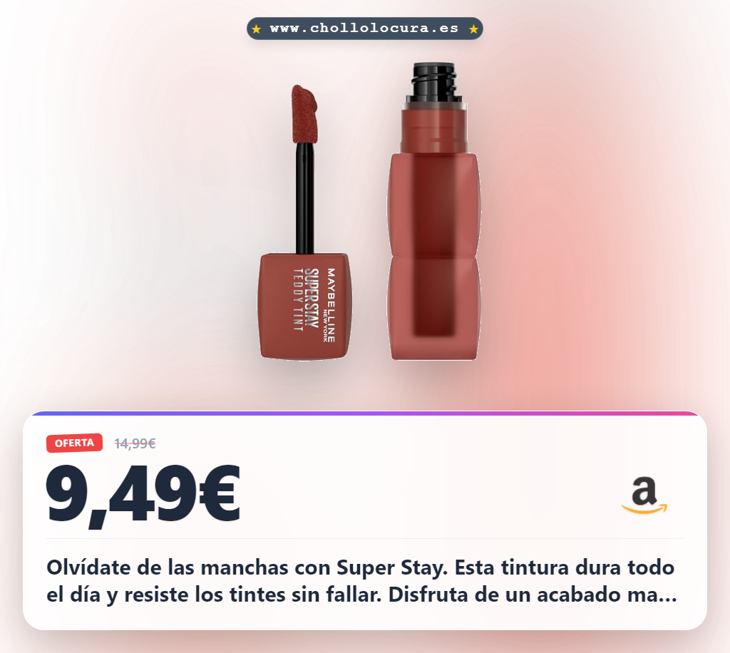 Aprovecha el Teddy Tint de Maybelline New York Super Stay Coffe Date. Acabado mate suave y ultra duradero a precio de chollo
