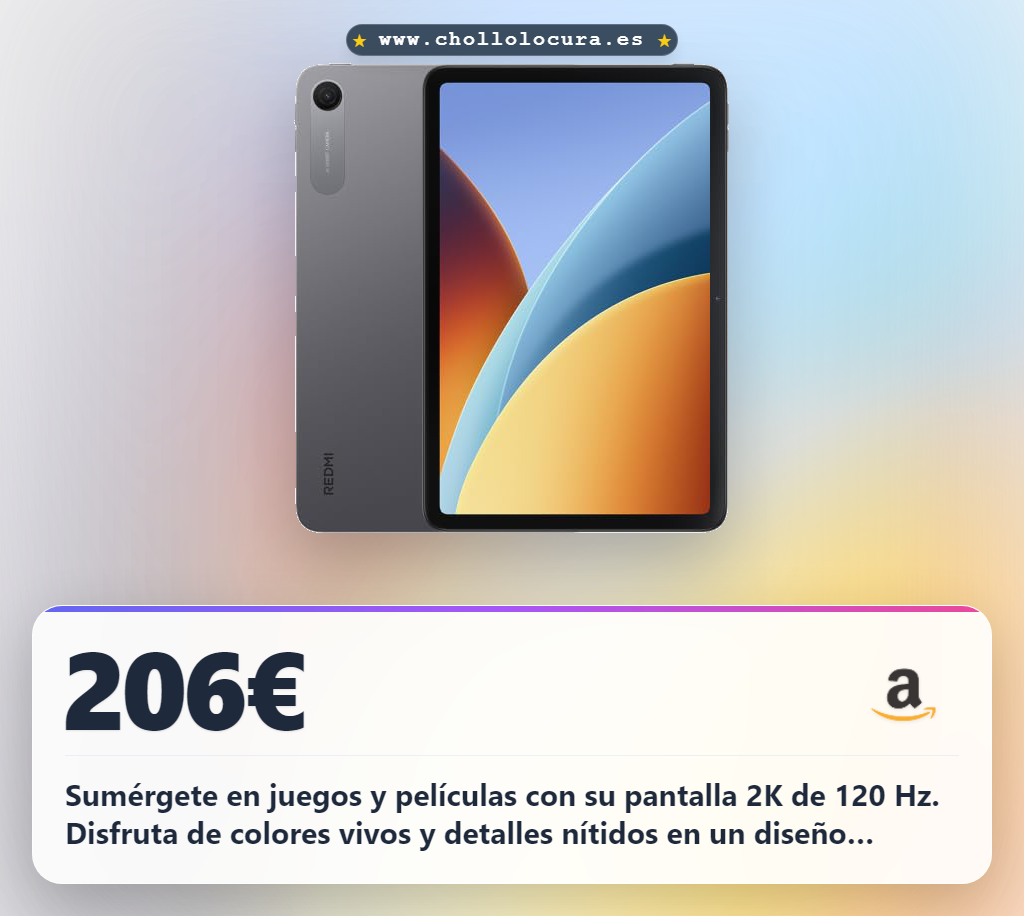 Llévate el Xiaomi Redmi Pad 2 de 128GB. Pantalla 2K y batería de larga duración para máximo rendimiento.