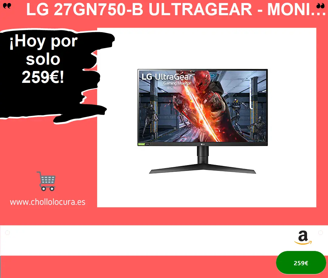 ¡Descubre el mejor monitor gaming LG 27GN750-B con 240Hz, 1ms, FreeSync y G-Sync para juegos nítidos y sin parpadeos!