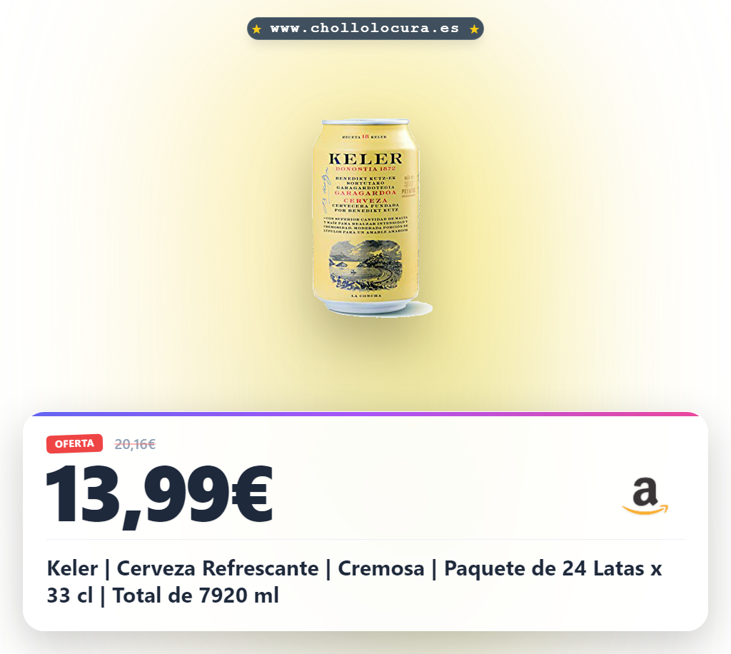 Keler | Cerveza Refrescante | Cremosa | Paquete de 24 Latas x 33 cl | Total de 7920 ml