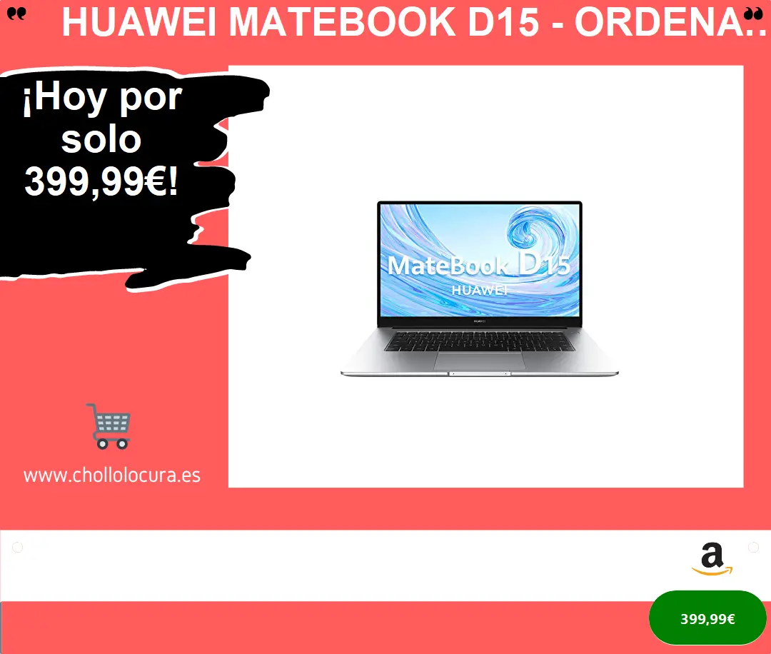 Huawei Matebook D15 - Ordenador Portátil de 15.6'' FullHD (AMD Ryzen 5 3500u, Multi-Screen Collaboration, 8GB RAM, 256GB SSD. Windows 10 Home), Mystic Silver, Teclado Qwerty Español